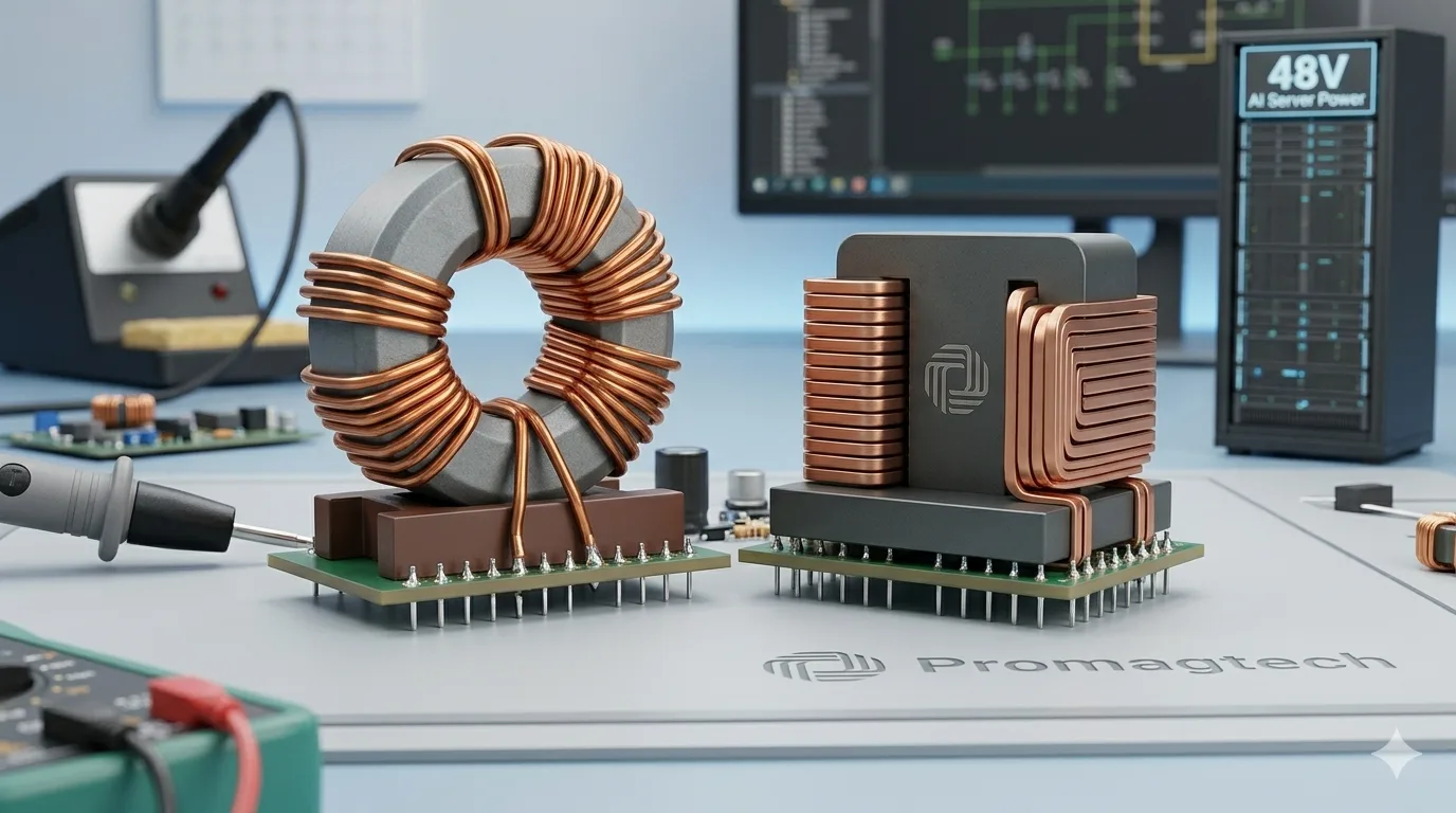 48V AI Data Center Power: Circular Wire vs Flat Wire Inductors